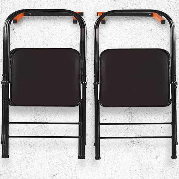 Orren Ellis Folding Chair Storage Rack, Wall Mount Organizer, Holds